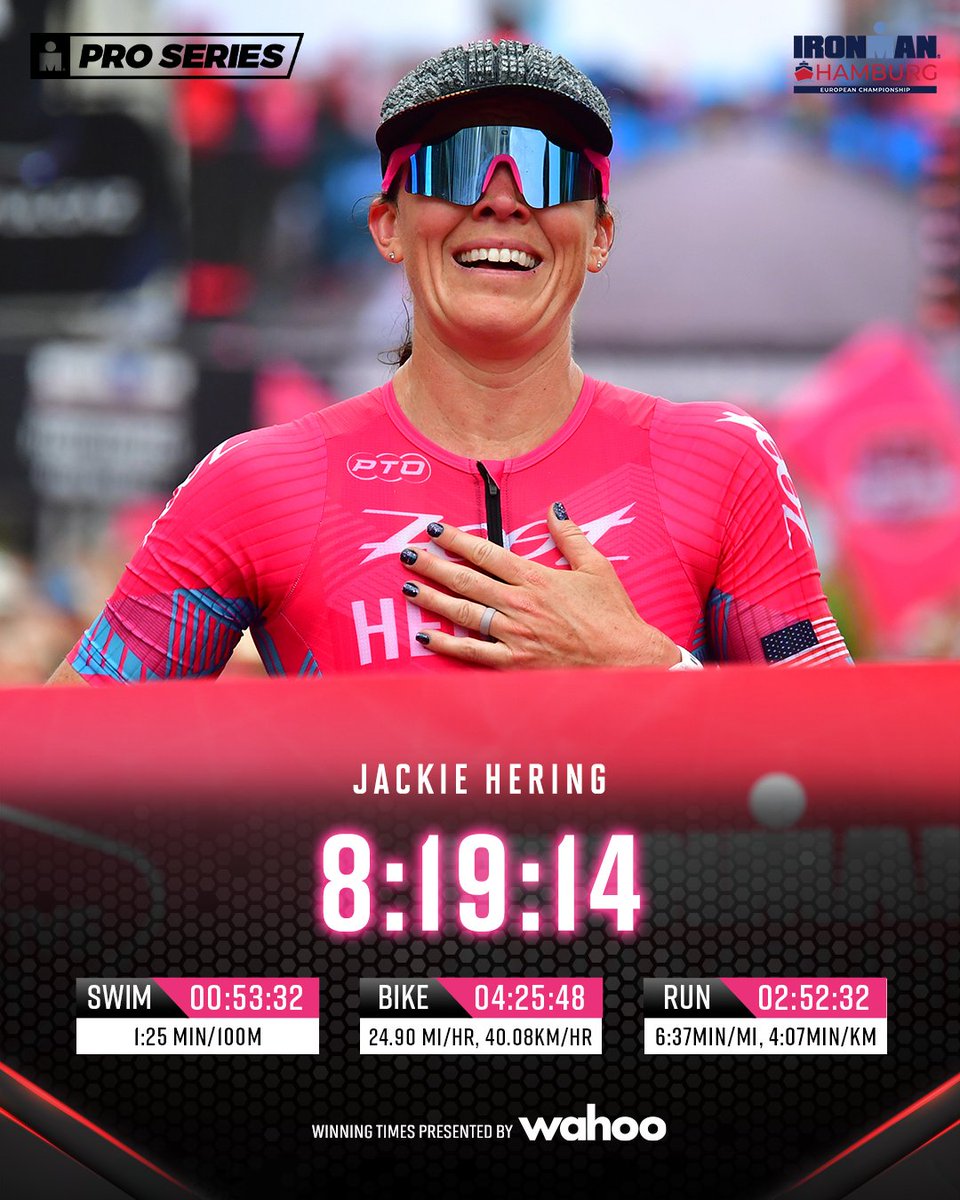 An incredible performance after a 9-year IRONMAN hiatus 🤯

Congratulations to Jackie Hering🇺🇸, your Winner of the 2024 IRONMAN European Championship, Hamburg 🏆

#IMHamburg #IRONMANtri #IMProSeries #EverySecondMatters