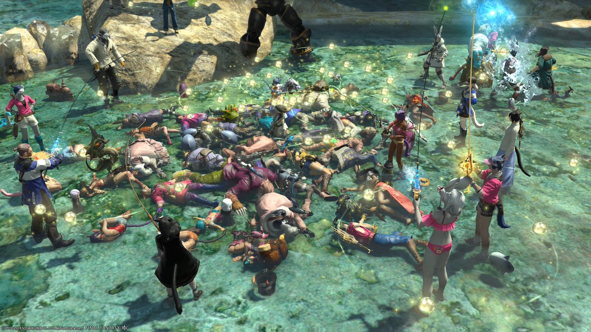 ShonaXiii's tweet photo. I had an awesome time at #fishpride! Didn't catch much fish but I had fun seeing everyone from EU, NA, and JPN come together to enjoy fishing till the end of the train. Thank you to @EorzeanMuseums for organizing this train!! Can't wait for another!! https://t.co/2qld6eQ2I7