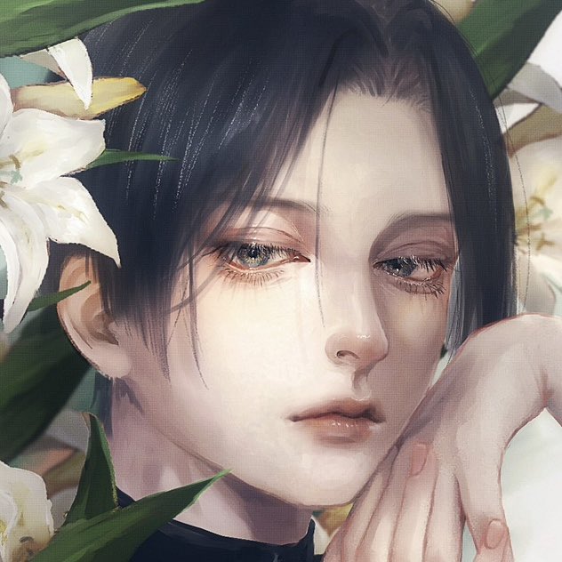 「black hair white flower」 illustration images(Latest)