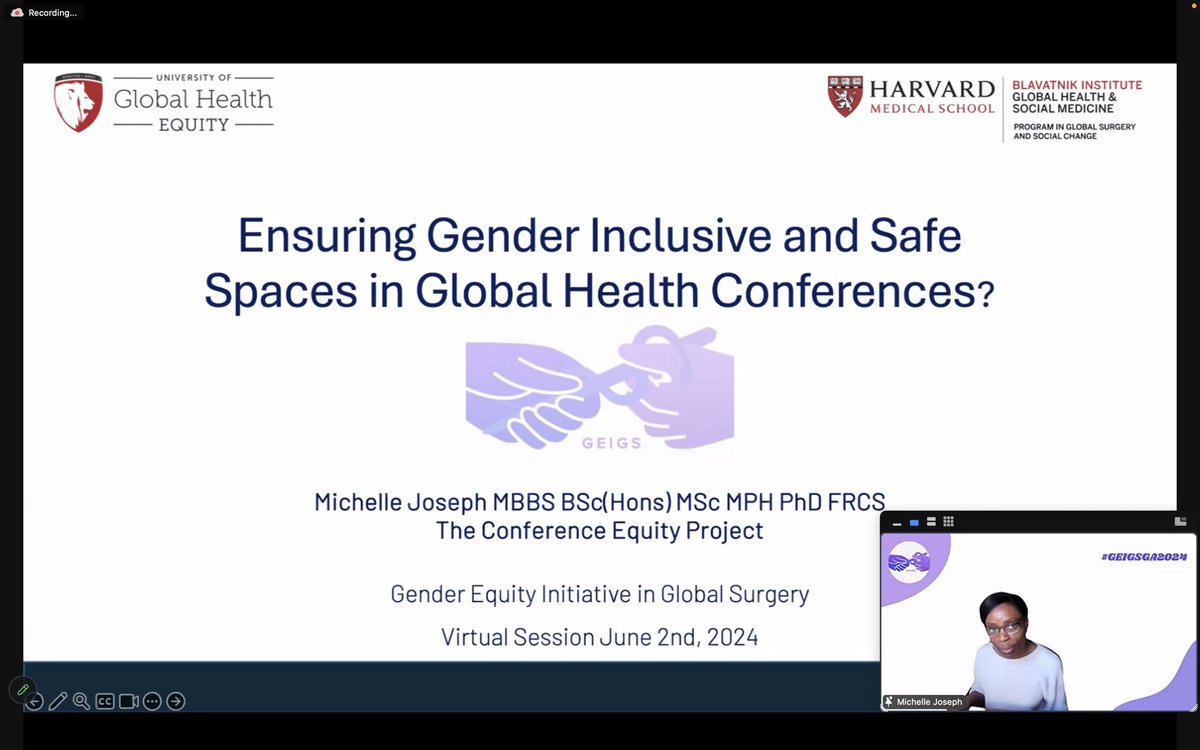 @MichelleJoMD takes the stage to discuss #Inclusivity and #PsychologicalSafety at #GlobalHealth conferences 🙌🏼

#GEIGSGA2024 @gendereqsurg @HarvardPGSSC