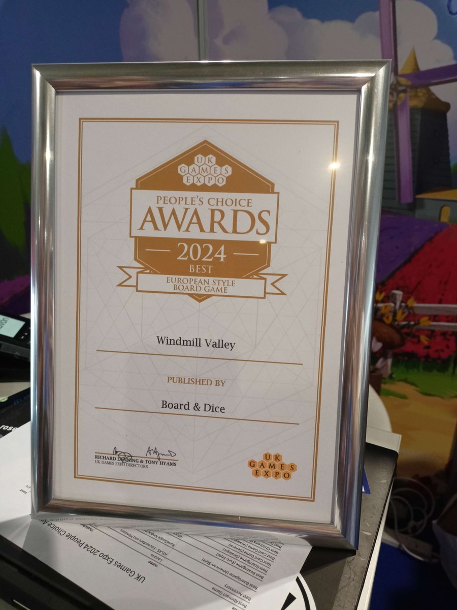 Windmill Valley has won the people choice award as the best Euro-Style game at #UKGE

Thanks a lot to everybody who voted it, I'm happy it's being so well received!