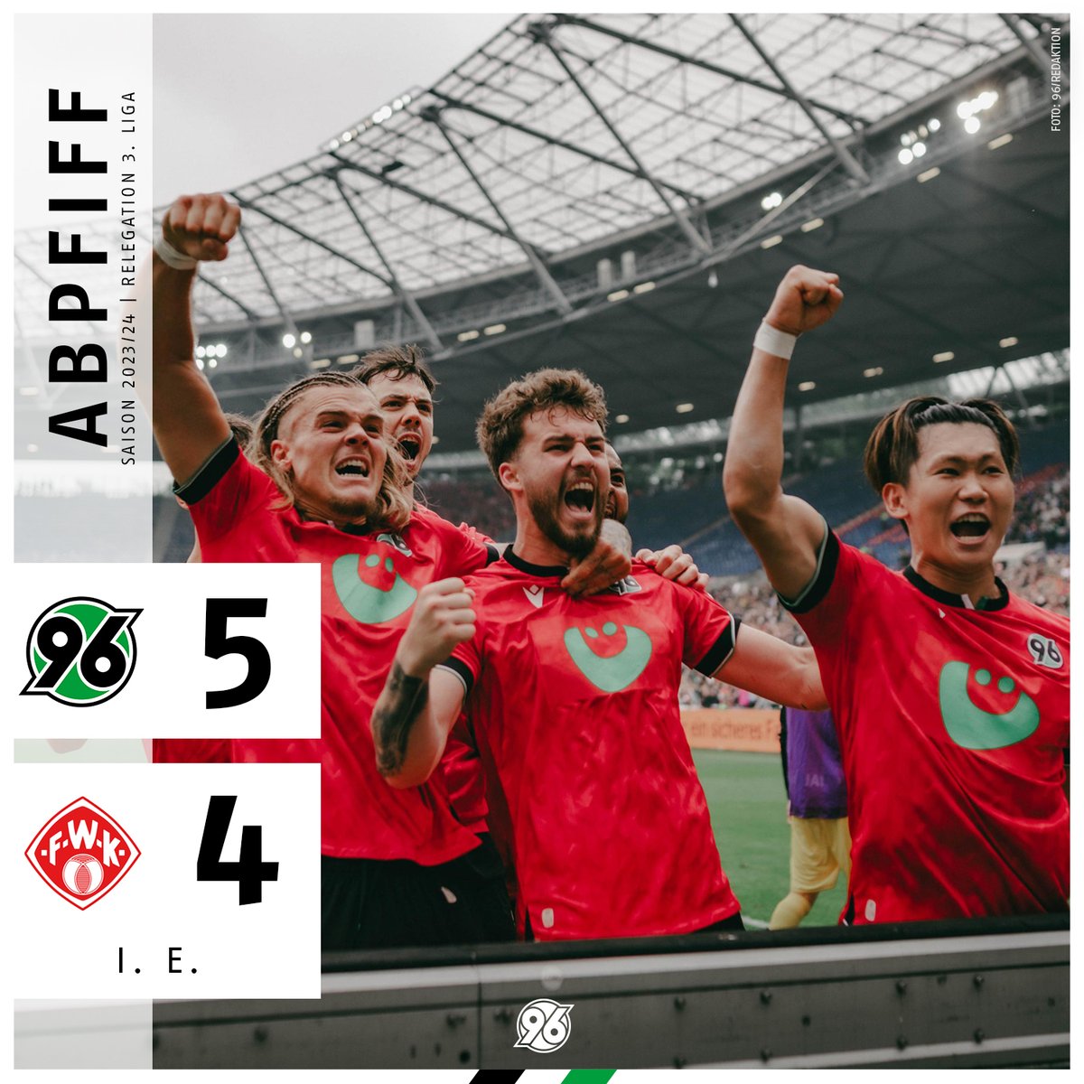 SCHLUSS! 🥳

#96U23 #96Akademie #H96 #NiemalsAllein ⚫⚪💚 | #H96FWK 5:4