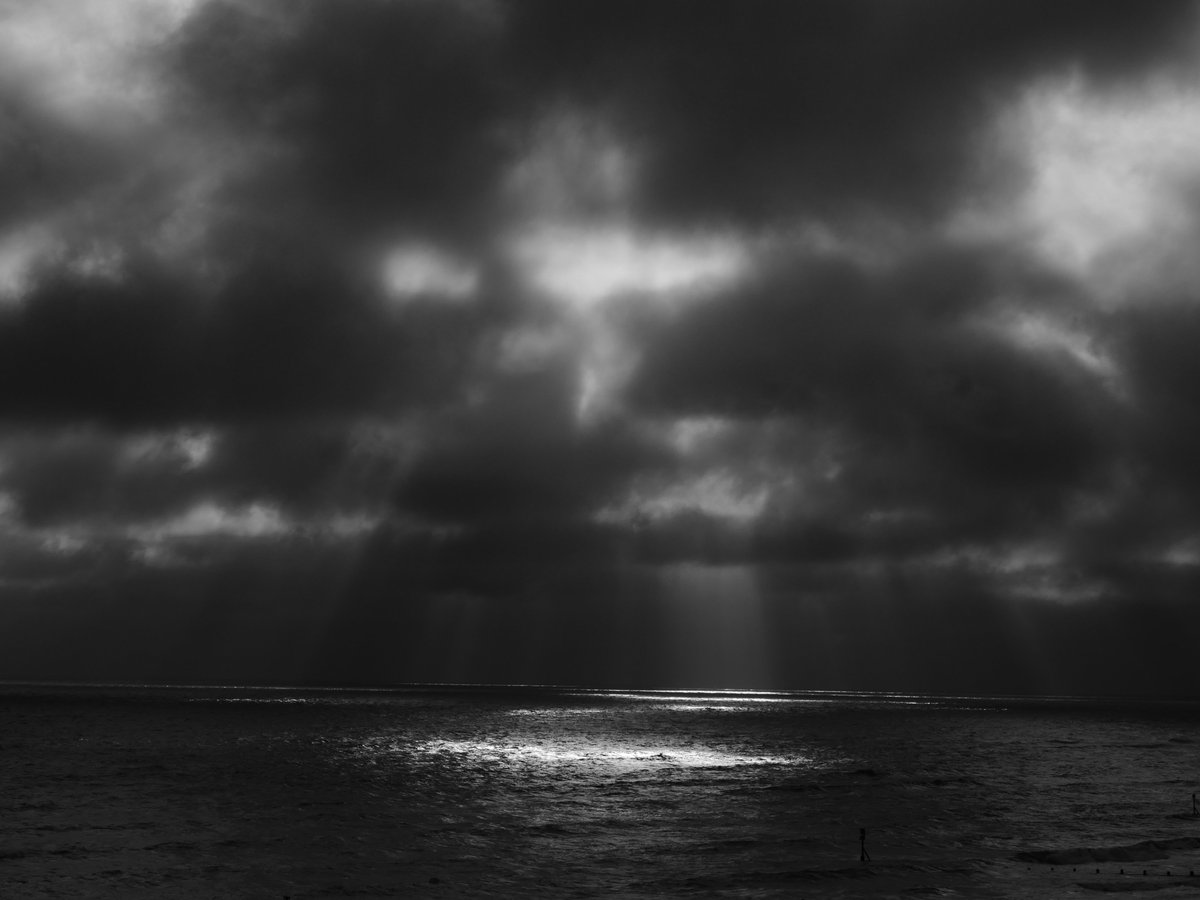 Sunlight breaking through the clouds over Sheringham and the North Sea, early morning, 01/06/24 @Icelass @BitternLine @NorthNorfolk @banditman59uk @metoffice #LoveUKWeather