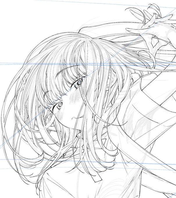 髪の毛描くのすこ 