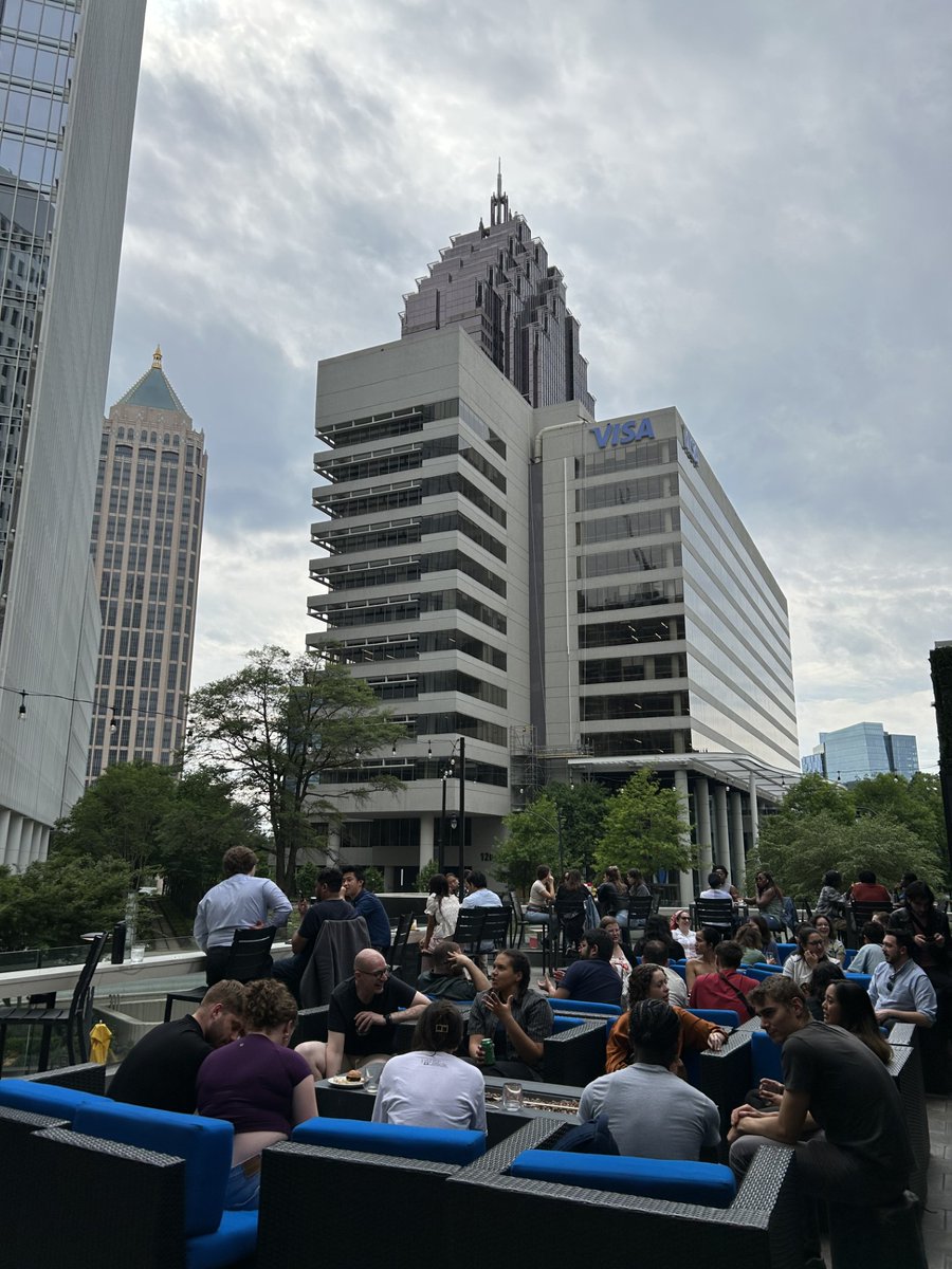 ACSGCI's tweet photo. After their hard work removing invasive species with @wawaonline, students attending #gcande enjoyed well-earned relaxation and networking at our Student Reception in downtown #Atlanta yesterday evening. https://t.co/cXzdzWWGkC