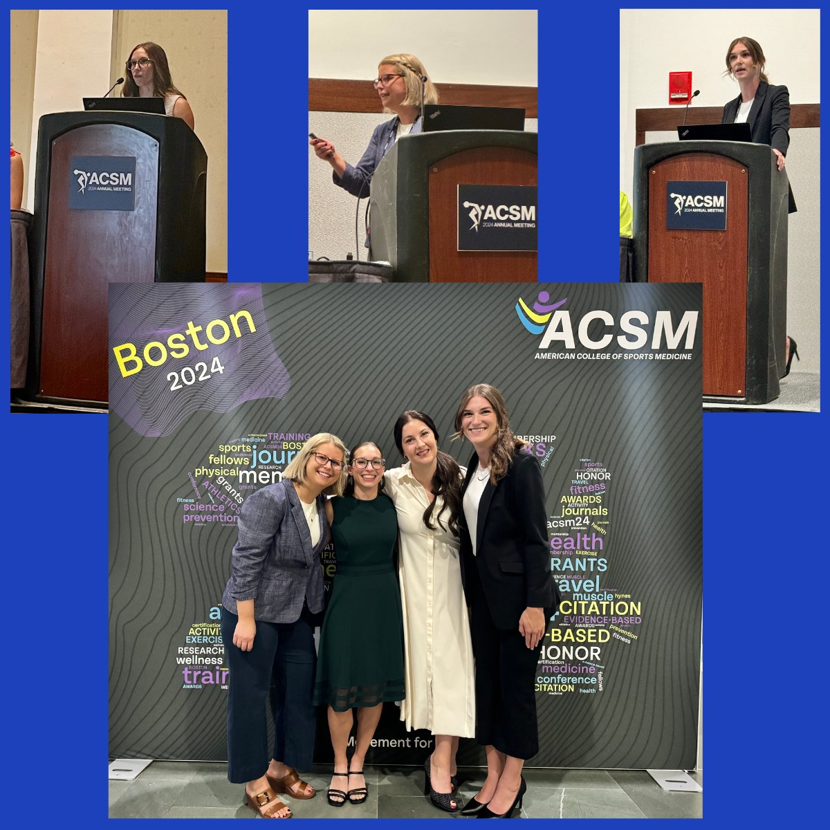 ReneeJRogers's tweet photo. What an amazing week #ACSM24 - I'm thrilled to have witnessed 3 former doctoral students give outstanding presentations:
🔵Katherine Collins, PhD
🔵Sara J. Kovacs, PhD
🔵Audrey Collins, PhD
Proud to call these women colleagues & have had a small part in their #prodevelopment. https://t.co/xIi5k8DsT6
