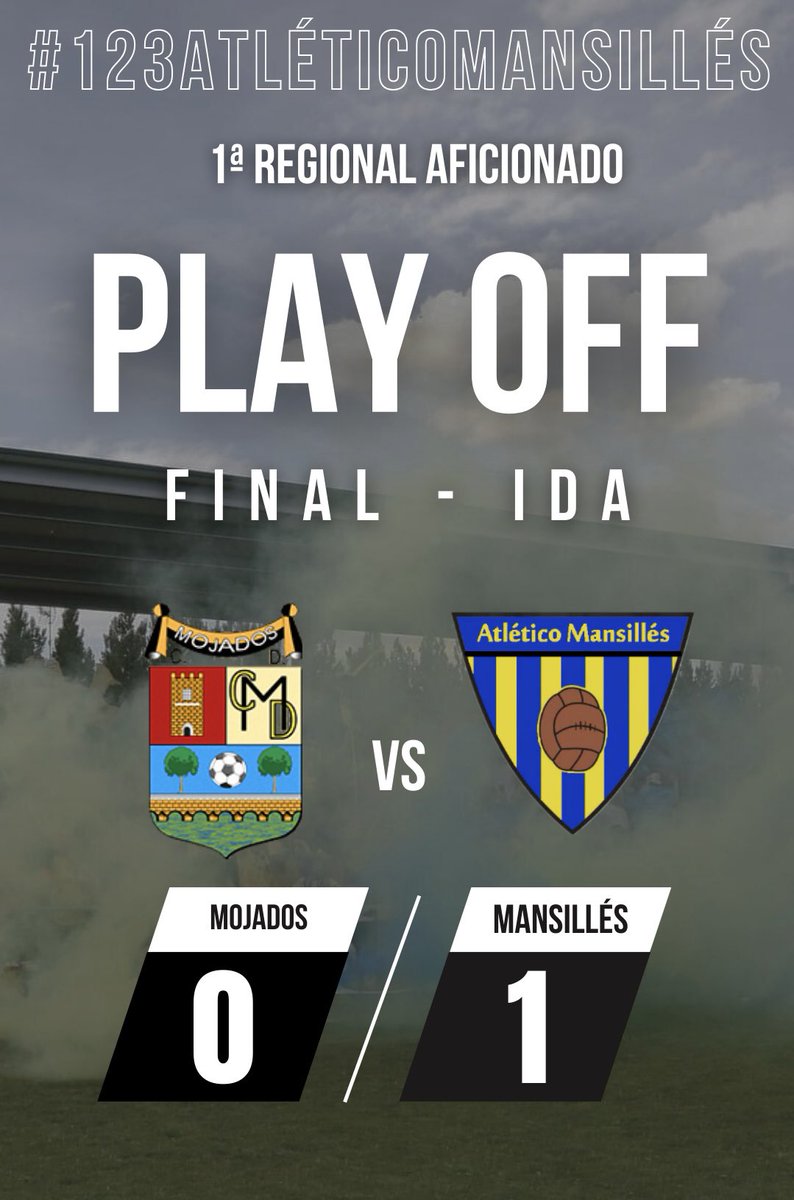 AtlMansilles's tweet photo. |FINAL PLAY OFF - IDA|

Mojados 0-1 Atlético Mansillés

⚽️ Rubén 

#123atléticomansillés 💙💛 https://t.co/STcxrPOcd3