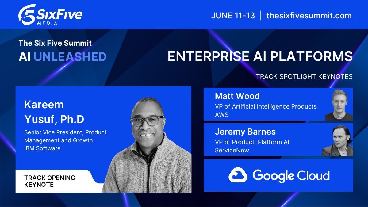 Transforming enterprises with AI: Insights from the best! The Enterprise AI Platforms track at #SixFiveSummit24 brings together experts from @IBM, @awscloud, @servicenow, and beyond to explore the future of AI in business. Don't miss out: buff.ly/3VnWYIL