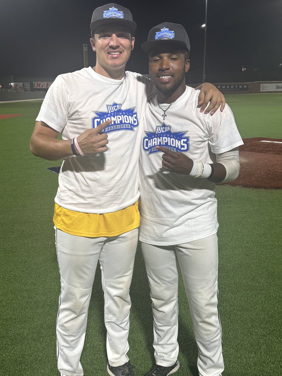 slc_baseball's tweet photo. Congratulations to these 2 former Saints (Parker Morgan and Evan Joubert) on their National Championship last night! These 2 guys were also a part of the 2021 State Championship team! Winners win! https://t.co/BAUSbuX6UH