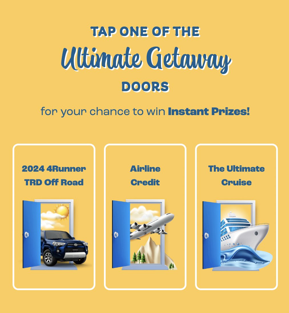 FreebieAlley's tweet photo. Instantly win lunch - or a grand prize: CAR!

WIN HERE -> https://t.co/cPcf7k9pRP

#sweepstakes #giveaway #instantwingame #freelunch https://t.co/jd4i3YOV2M