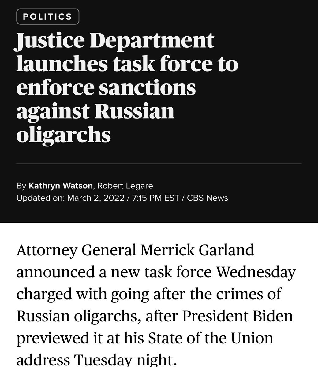 Ooh, here are some good ones. 

techcrunch.com/2022/03/25/doj…

theregister.com/AMP/2024/05/02…

REvil 
LockBit  

justice.gov/opa/pr/us-char…

And the Sanctions task force. 
Oh, & oligarch asset seizure . So much of that, too. 
cbsnews.com/amp/news/russi…