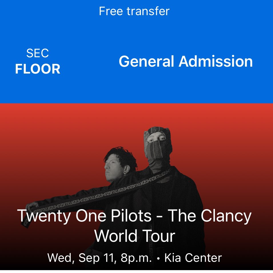 I’m selling 2 <a href="/twentyonepilots/">twenty one pilots</a> tickets at the same price I got them. They’re in the pit for September 11, 2024 in Orlando, FL. Please dm me if you’re interested!