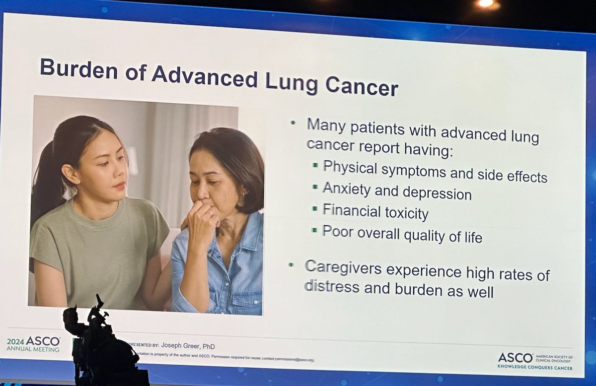 realbowtiedoc's tweet photo. An unprecedented #pallonc in the main plenary session of #ASCO24 Dr Joseph Greer of @MGHCancerCenter presents a #telehealth delivery of #supponc intervention @PallOncCoP. Thanks to @ASCOPres and @tomleblancMD for highlighting this alongside treatment breakthroughs https://t.co/sUsKfWWt7E