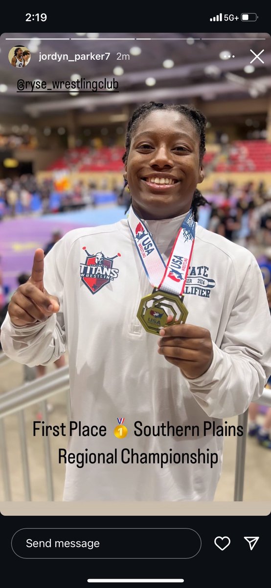 Cen10Wrestling's tweet photo. Your Southern Plains Freestyle Champion! @JordynParker19 ! https://t.co/ArA2RFmqqH
