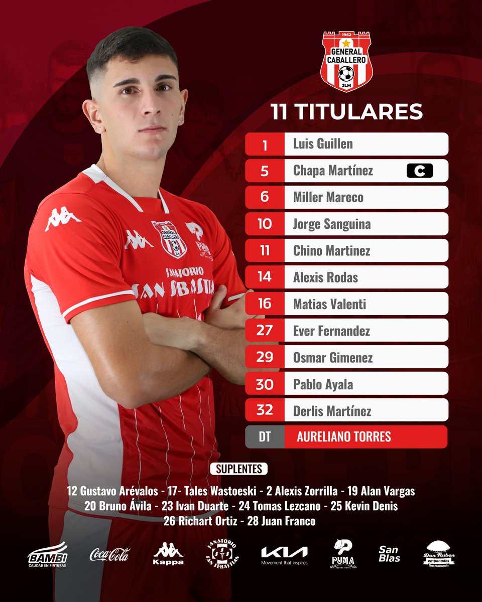 clubgeneral_jlm's tweet photo. ¡Nuestro 11! ✅⚽
#VamosRojo 🔴
#VamosGeneral
#CopaDePrimera https://t.co/9r4RRKVE4T