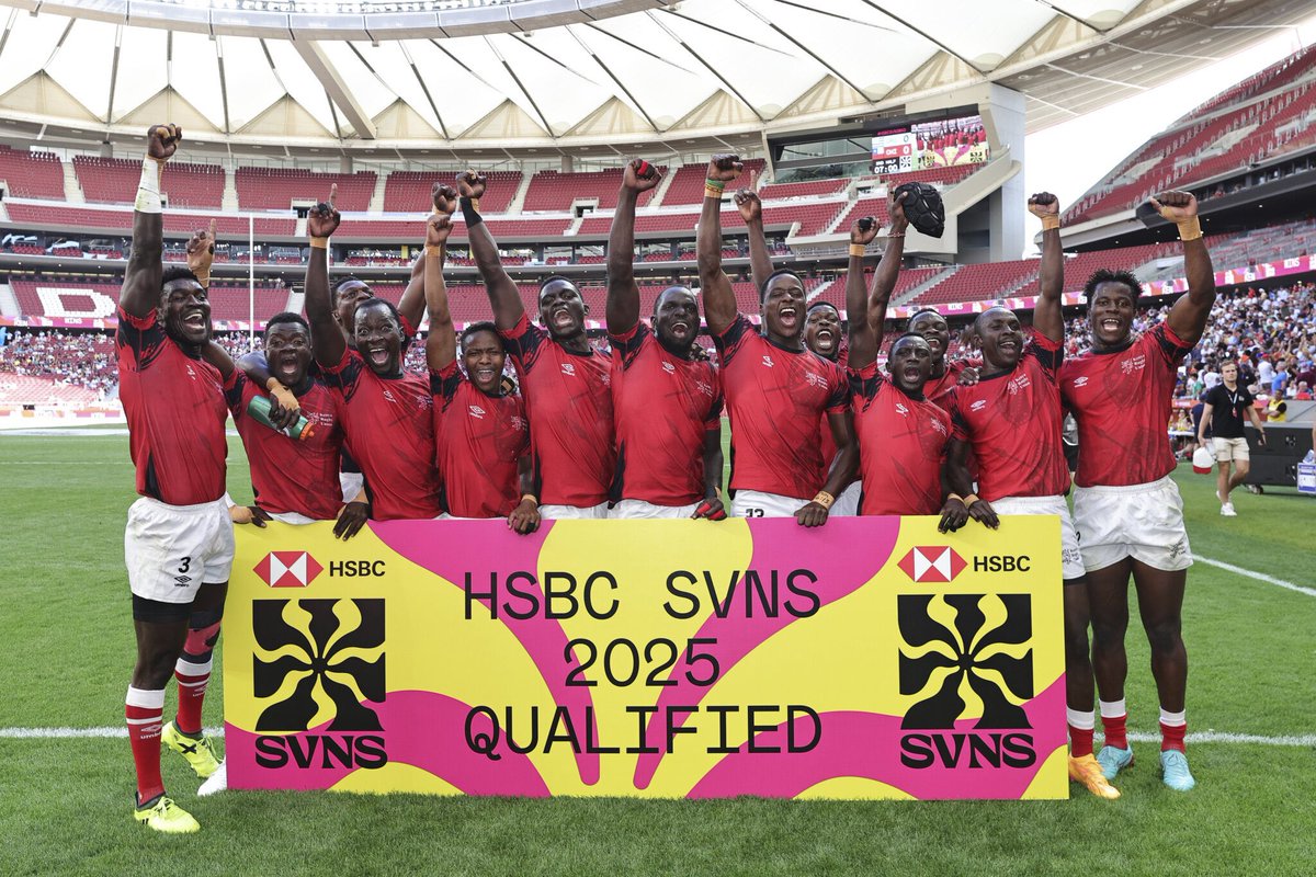 AndrewWachelon's tweet photo. We are back like we never left! Well done boys, let the fun begin. It is always thrilling to watch Shujas play  in the @HSBC. We have to celebrate these heroes. @SVNSSeries, @KenyaSevens @AbabuNamwamba https://t.co/61eg1gKTrA
