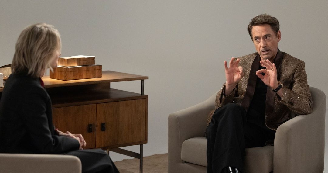 rdjpicsvault's tweet photo. BTS of the conversation between Robert and Jodie Foster on Actors on Actors 

Credits: Variety ( IG ) https://t.co/NQJLu9Bd5N