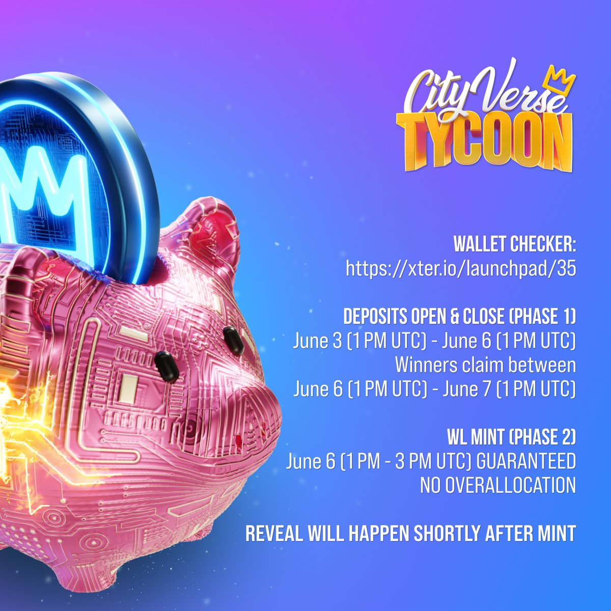 Tycoons, the Piggy mint is next week...🎩

Don't miss out and check out the details below ⬇️