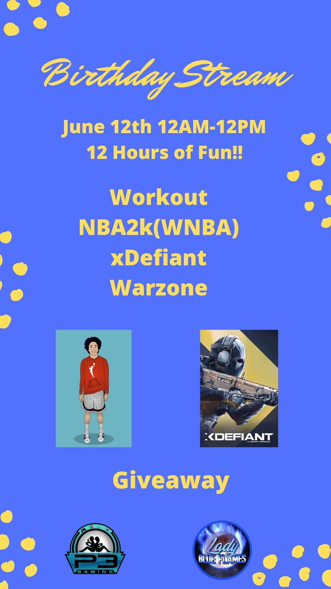 LadyBlueFlames's tweet photo. 10 days til my Birthday so 12 hour stream incoming 😂! Birthday workout of course and some games. Any subs, bits or donos will go towards my trip to Phoenix in July! @P3GamingOrg https://t.co/Tox9IAjAEt