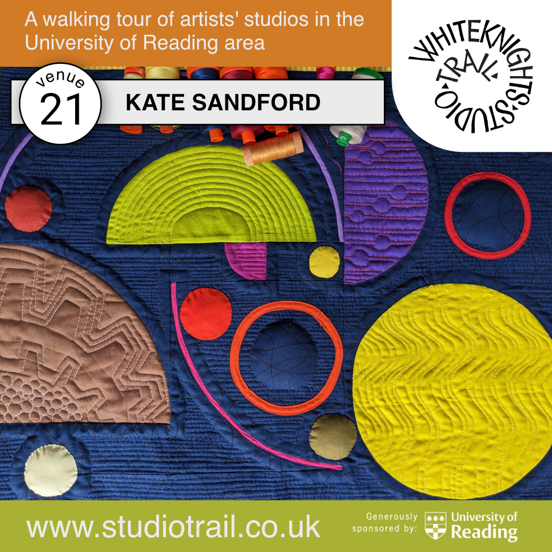 KATE SANDFORD: TEXTILES

studiotrail.co.uk
Mark the 8th and 9th on your calendars. We look forward to seeing you.
 #wst2024 #whiteknightsstudiotrail #wstreadinguk #rdguk