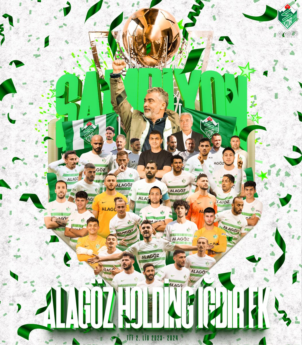 Ş A M P İ Y O N  I Ğ D I R !  💚🤍🏆

#AlagözHoldingIğdırFK #BizeŞampiyonlukYakıştı