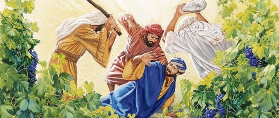 Marcos 12,1-12: Agarraron al hijo querido, lo mataron y lo arrojaron fuera de la viña.

-Un hombre plantó una viña, la rodeó con una cerca, cavó un lagar, construyó la casa del guarda, la arrendó a unos labradores y se marchó de viaje.