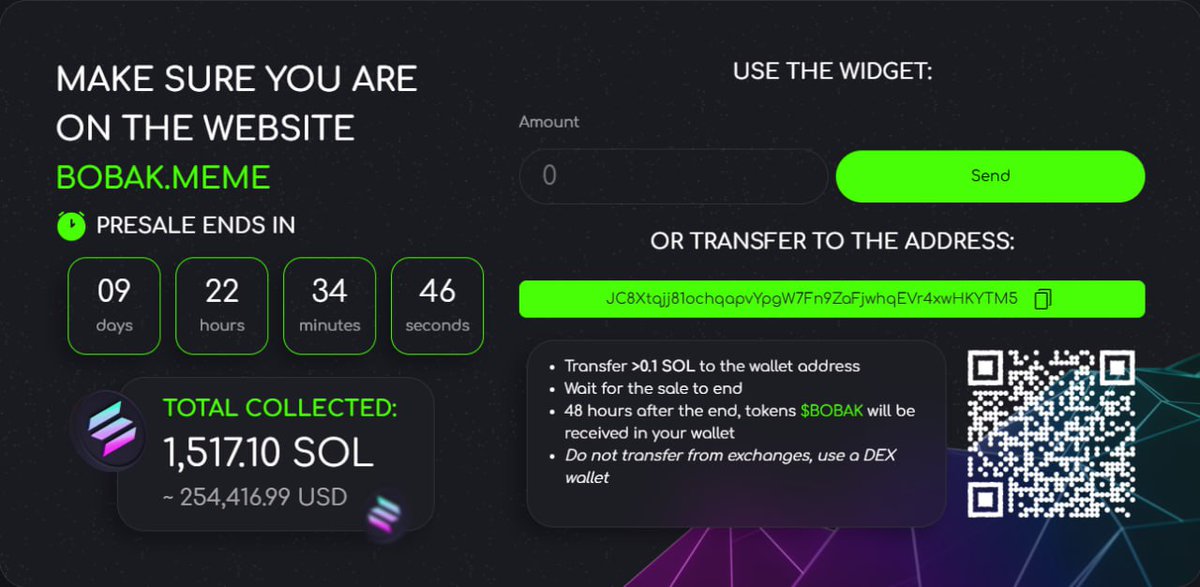 🔥 1,500 SOL in 1 hour and 25 minutes 

$BOBAK reached the soft cap of 1,500 SOL (~$255,000) in the first 1 hour and 25 minutes of the Pre-Sale 🚀

And this is just the beginning for the loudest meme coin