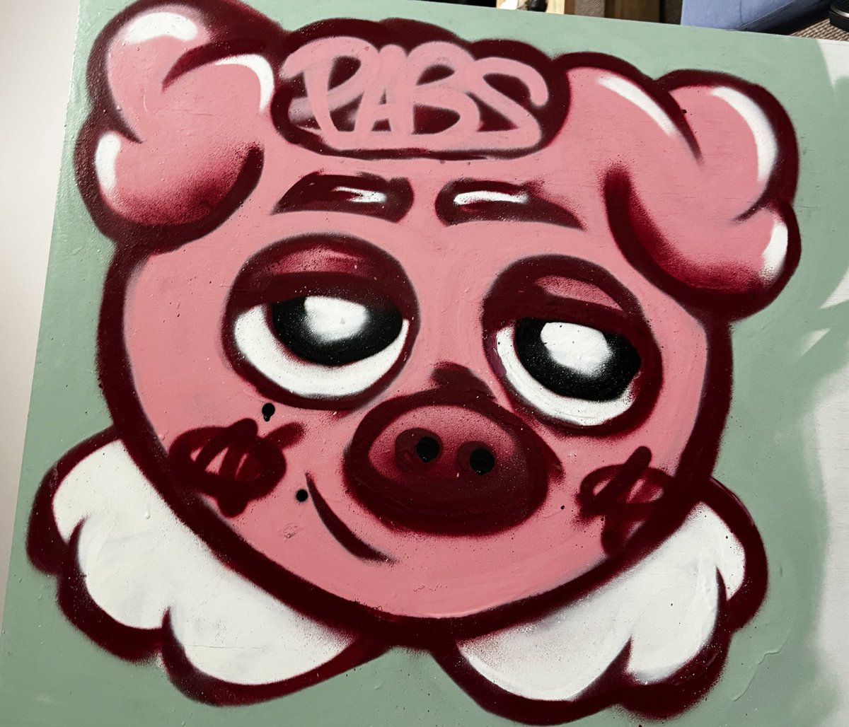 pabsprints's tweet photo. Spray Paint on Plywood commission complete ✅ #makepigsfly https://t.co/nriJp1o387