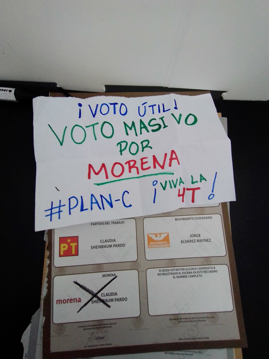 Este es mi VOTO ÚTIL, 6 de 6, ¡Voto masivo por MORENA! #ClaudiaPresidentaDeMéxico 
@Claudiashein 
@Porlaprimeraplp
#ElecciónPresidencial 
#EleccionesMéxico2024 
#4taTransformación