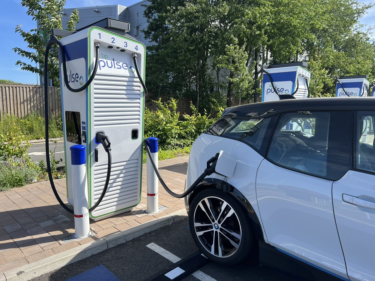 james_fletch's tweet photo. @bppulseuk charging cables at Birchley Island are too short. I’ve had to back up onto rubber bumper to reach. https://t.co/l9c3mFMIud