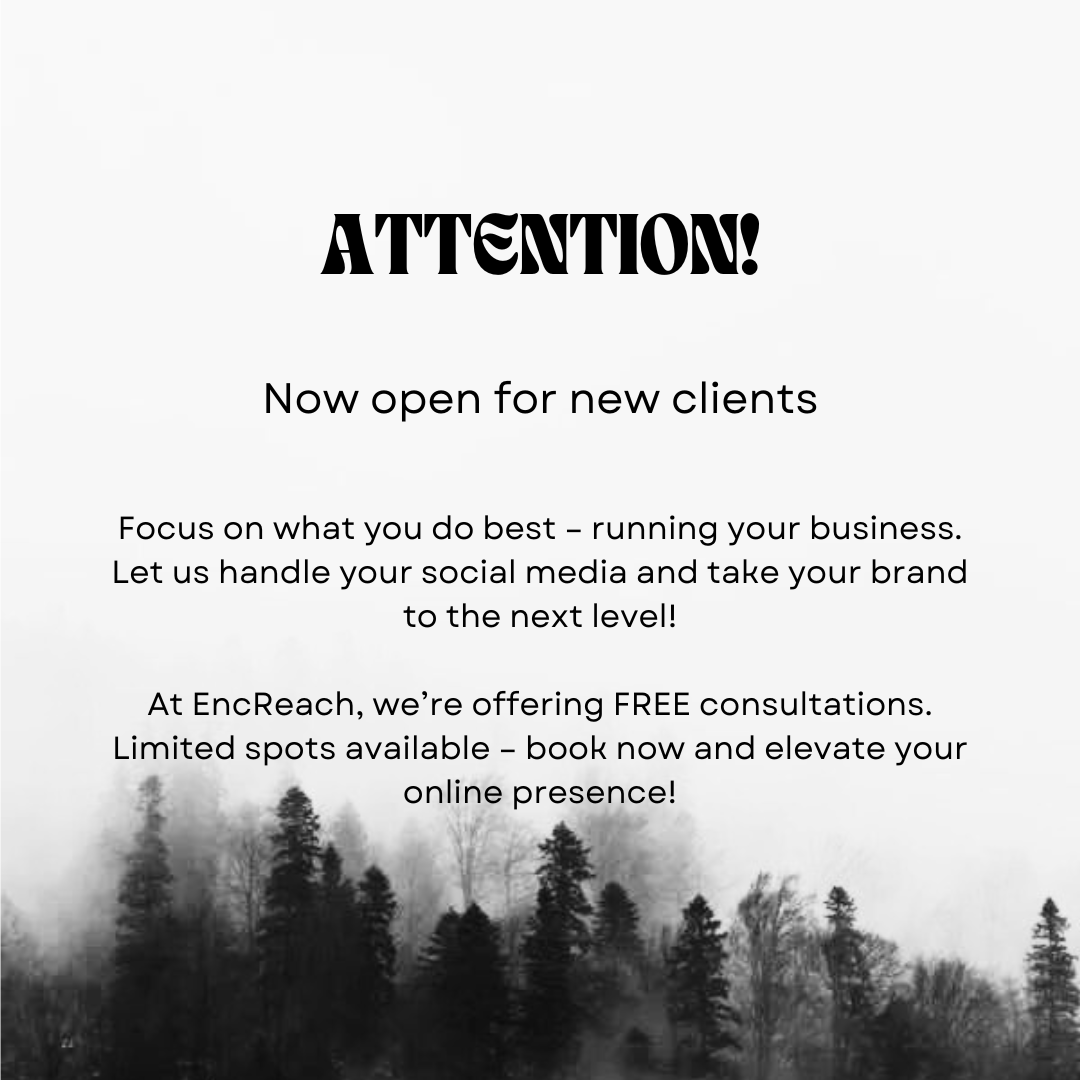 EncReach's tweet photo. Ready to take your brand to the next level? 🚀

At EncReach, we specialize in turning your social media into a powerful marketing tool. We're now open for new clients and offering FREE consultations! https://t.co/xORkRdCMdG