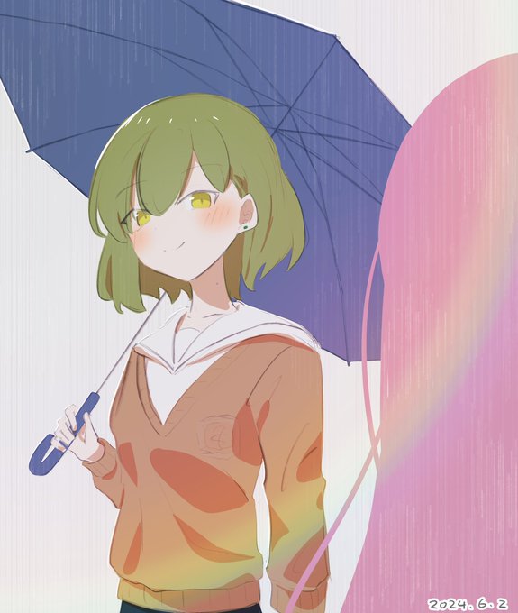 「shared umbrella short hair」 illustration images(Latest)