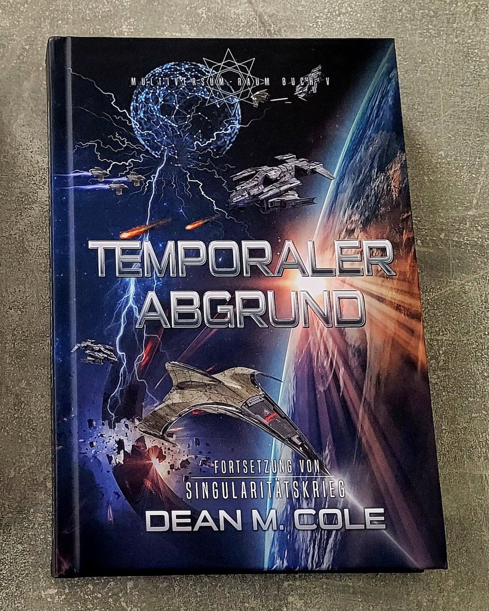 The hardcover German edition of Fortitude: Dimension Space book 5 looks beautiful! The title elements leap from the image. #scifi #multiverse #timetravel #scifiart
