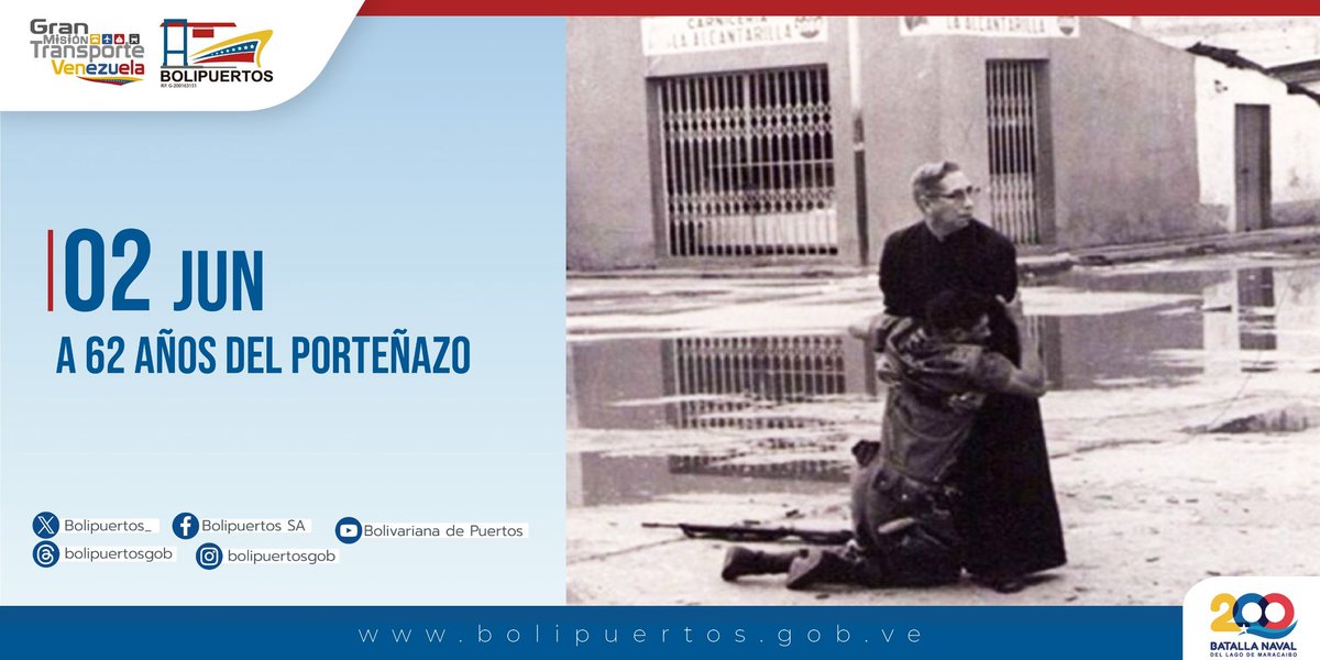 #Efemérides 🗓️El 2 de junio de 1962 en Puerto Cabello se registró el derramamiento de sangre quedando para la historia El Porteñazo, inicio de la lucha revolucionaria que luego se afianzó con el comandante en jefe Hugo Chávez #LikePaNicolás