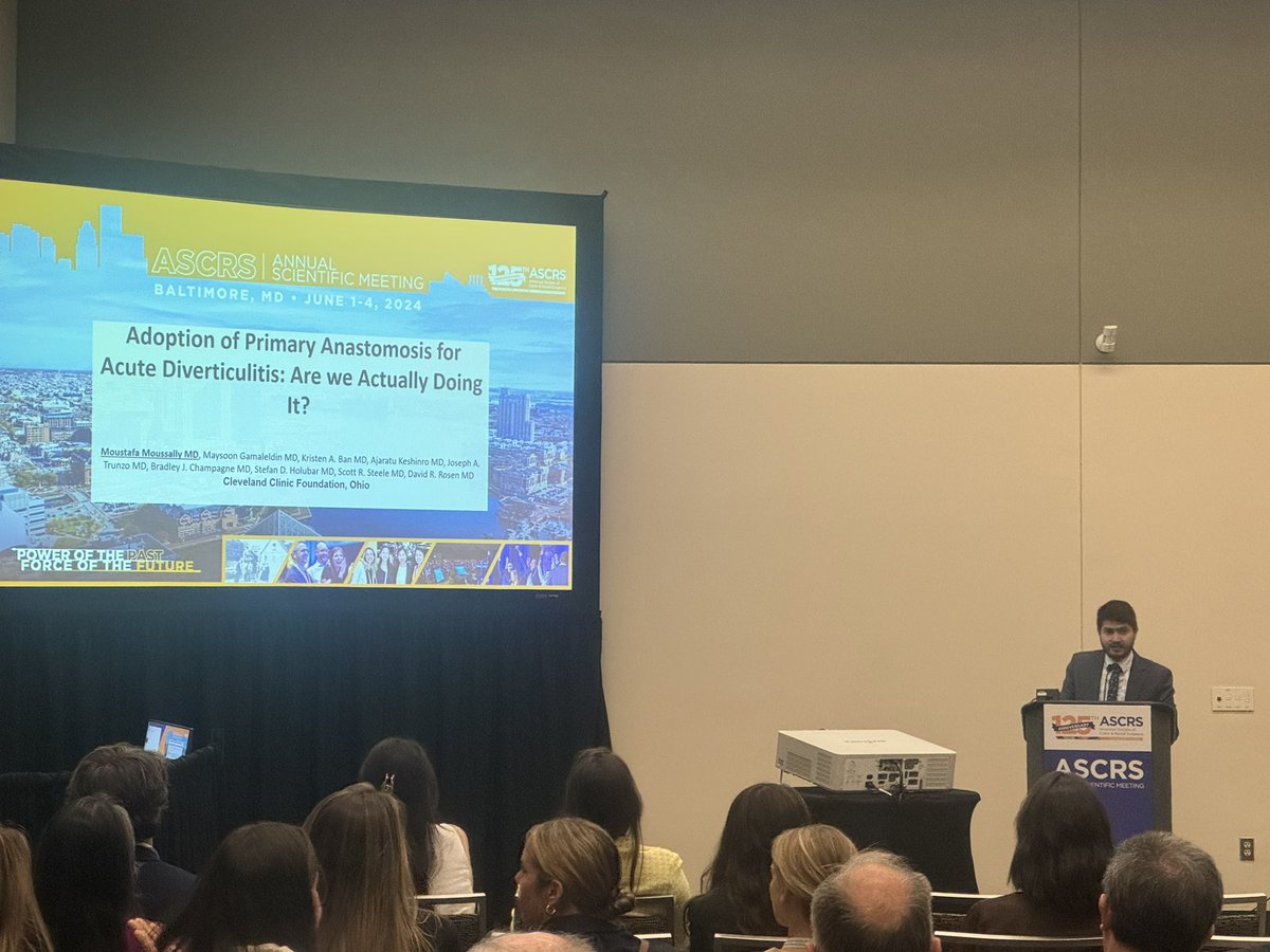 Arielle Kanters (@arikanters) on Twitter photo Look out for <a href="/MAMoussally/">Moustafa A. Moussally</a> coming to a colorectal fellowship near you! Today he presents his talk at #ASCRS2024 on primary anastomosis for acute diverticulitis. <a href="/ClevelandClinic/">Cleveland Clinic</a> <a href="/CCFSurgery/">Cleveland Clinic General Surgery Residency Program</a> <a href="/aprabhumd1/">Ajita Prabhu, MD FACS</a> <a href="/DavidLiskaMD/">David Liska</a> <a href="/ScottRSteeleMD/">Scott R. Steele</a> <a href="/annaspivs/">Anna Spivak</a> #APDCRS Look out for <a href="/MAMoussally/">Moustafa A. Moussally</a> coming to a colorectal fellowship near you! Today he presents his talk at #ASCRS2024 on primary anastomosis for acute diverticulitis. <a href="/ClevelandClinic/">Cleveland Clinic</a> <a href="/CCFSurgery/">Cleveland Clinic General Surgery Residency Program</a> <a href="/aprabhumd1/">Ajita Prabhu, MD FACS</a> <a href="/DavidLiskaMD/">David Liska</a> <a href="/ScottRSteeleMD/">Scott R. Steele</a> <a href="/annaspivs/">Anna Spivak</a> #APDCRS