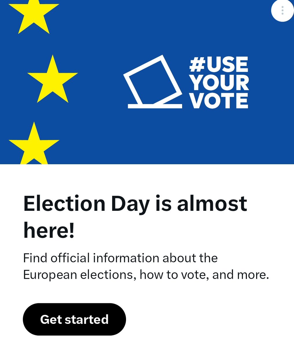 Twitter prompts me to vote and offers information about the election.