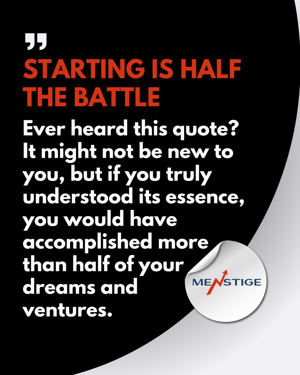 menstige's tweet photo. Start your venture today. Do the forecasting and expect it to take at least two years. Keep pursuing it. There’s a greater possibility that you may achieve at least 60% of the results in those 2 years. Now, you just have to cover the remaining 40% to reach the 100% mark. https://t.co/ie7NderNdx