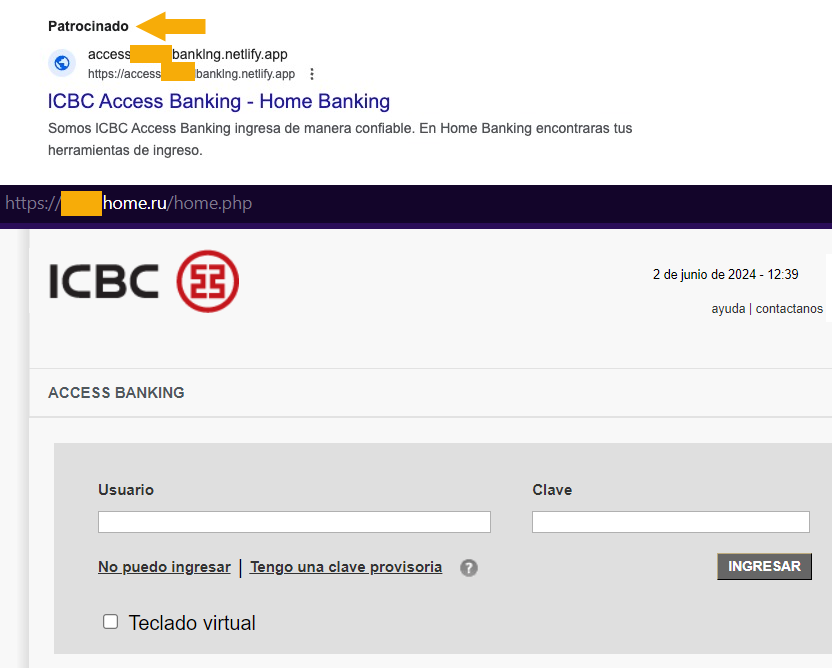 🚨Sitios falsos de <a href="/ICBCArgentina/">ICBC Argentina</a> apuntan a .RU/NL.
Por eso NO hay que usar Google y buscar opciones como <a href="/DuckDuckGo/">DuckDuckGo</a> <a href="/brave/">Brave</a> <a href="/getadblock/">AdBlock</a>
Son cómplices de los delincuentes, lo saben y nos les importa.
Es una vergüenza q por $25 vendan la seguridad y la privacidad de sus usuarios.