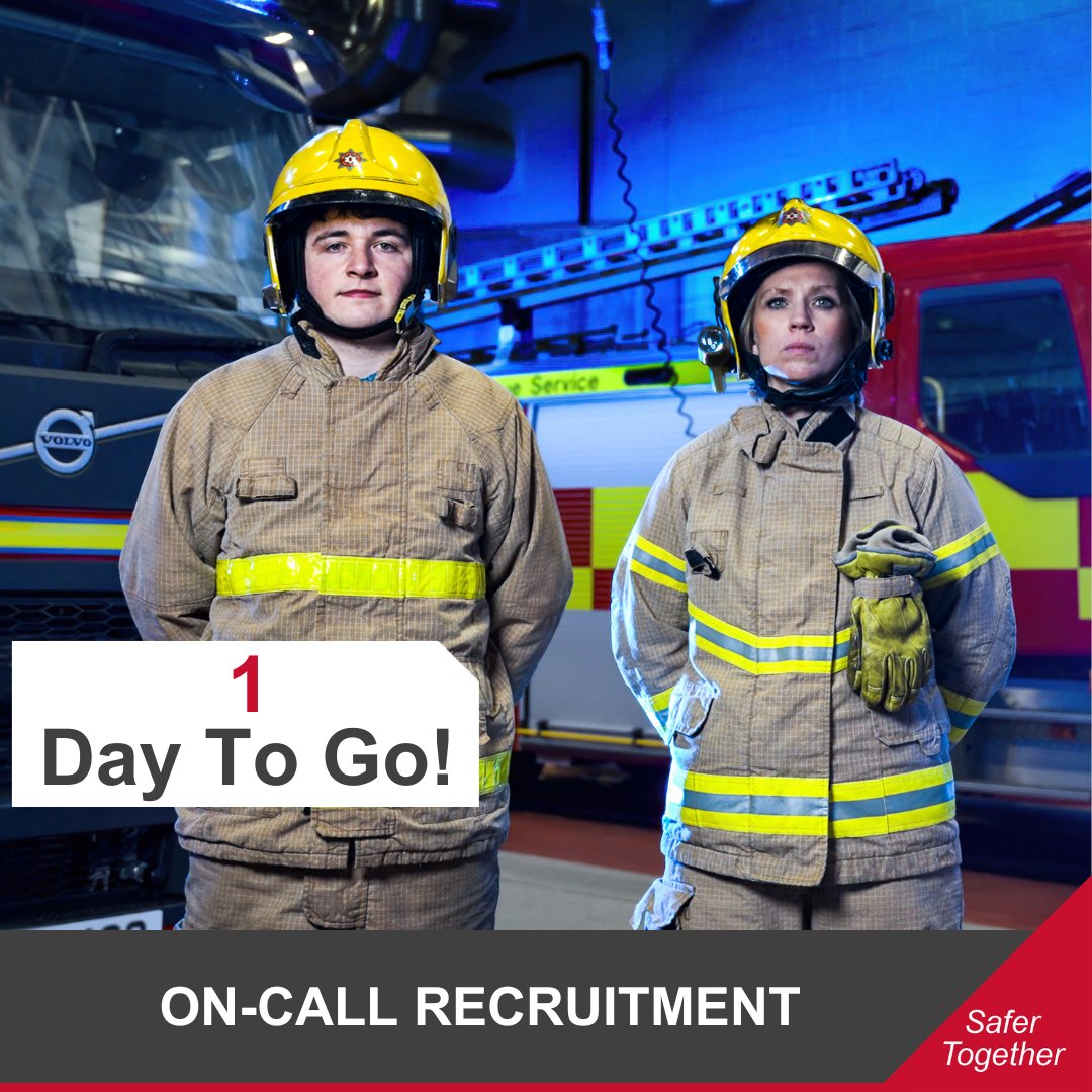NIFRSOFFICIAL's tweet photo. Applications for On-Call Firefighters close tomorrow at noon!
If you could answer your pager &amp; be on station to meet your crew within 5 min, a career as an On-Call Firefighter could be for you!
We are recruiting across 12 stations in NI
Visit https://t.co/p3IkNYzCJs for more info https://t.co/X8Jq8dkjKC