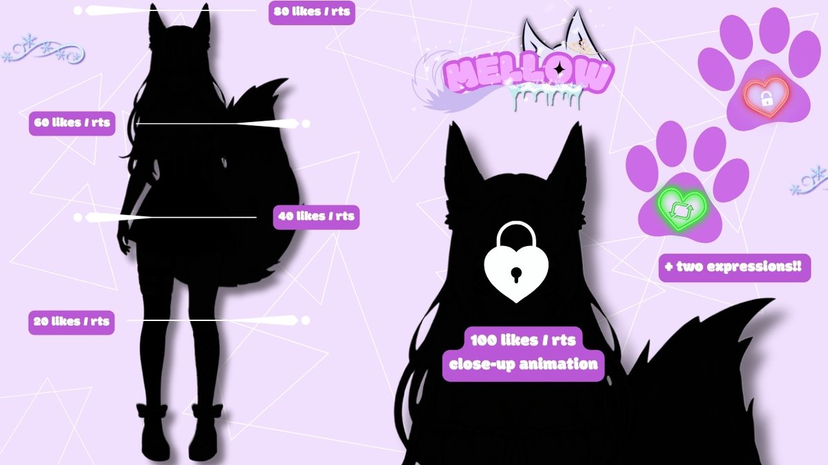 MellowVtuber's tweet photo. 🌸1.0 MODEL REVEAL🌸

╰☆My name is Mellow, an Ice Kitsune Princess ~
Will you help me reveal myself &amp; officially debut?💜☆╮

✿ Credits ✿
🎨: @/kumiarts on fiver
⚙️: @cuzzjett
✿ #mellow #mellowdebut #ENvtuber #VtuberUprising #ModelReveal  ✿ https://t.co/MBqcfmtGti