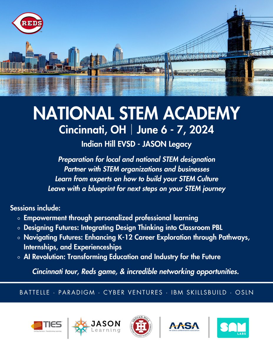 DrKimGiven's tweet photo. We are so excited to be hosting the first @IHSchools National STEM Academy on June 6th &amp; 7th!  Collaborate with educators and thought leaders from across the country on how to build a stronger K-12 #STEM Culture. #STEMCincy @JASONLearning https://t.co/ZRpkp5YiEi
