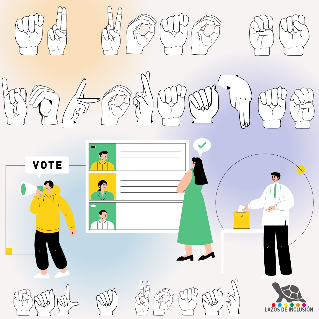 LazosInclusion's tweet photo. Hoy 2 de Junio sal a votar por la mejor opción para ti y el país 🇲🇽🗳️

Por un país democrático e inclusivo 🙌

#participacionciudadana #votaciones #salyvota #lenguadeseñasmexicana #braille #inclusionsocial #votaciones2024 https://t.co/5mQghXIfj0