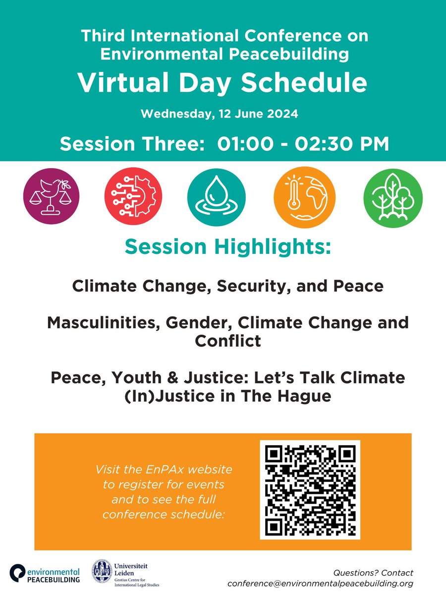 During the Third Session of the Virtual Conference Day, three events are highlighted. Scan the QR code for more information and registration for Session Three (1-2:30PM).