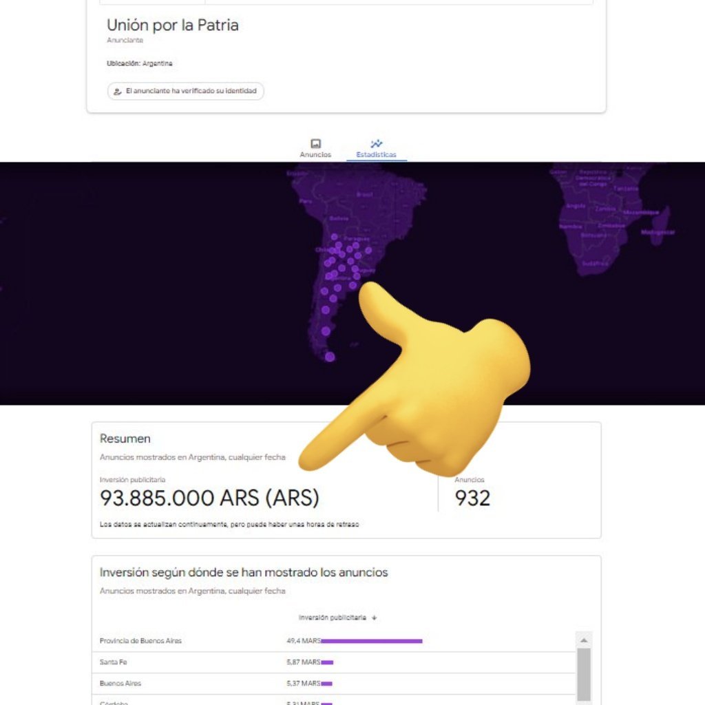usdtermo's tweet photo. Recordatorio: Massa se gastó casi 100 MILLONES DE PESOS publicitando en Google para hacerle campaña sucia a Milei. Plata que podría haber sido destinada a comprar comida para los que menos tienen.