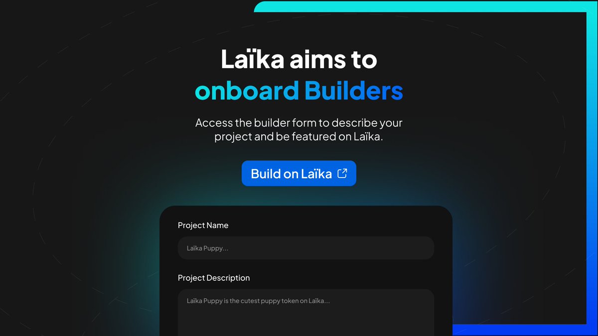 LaikaSuperApp's tweet photo. BUILDERS, LET’S CREATE SOME MAGIC ON LAIKA! ✨

Want to build a dApp on Doge?

Laïka’s optimized architecture and EVM compatibility make it easier to develop scalable and viable projects. 
If you’re looking for support or a grant, fill in the builder form now!

Get started here: https://t.co/gdupz0Rzpp