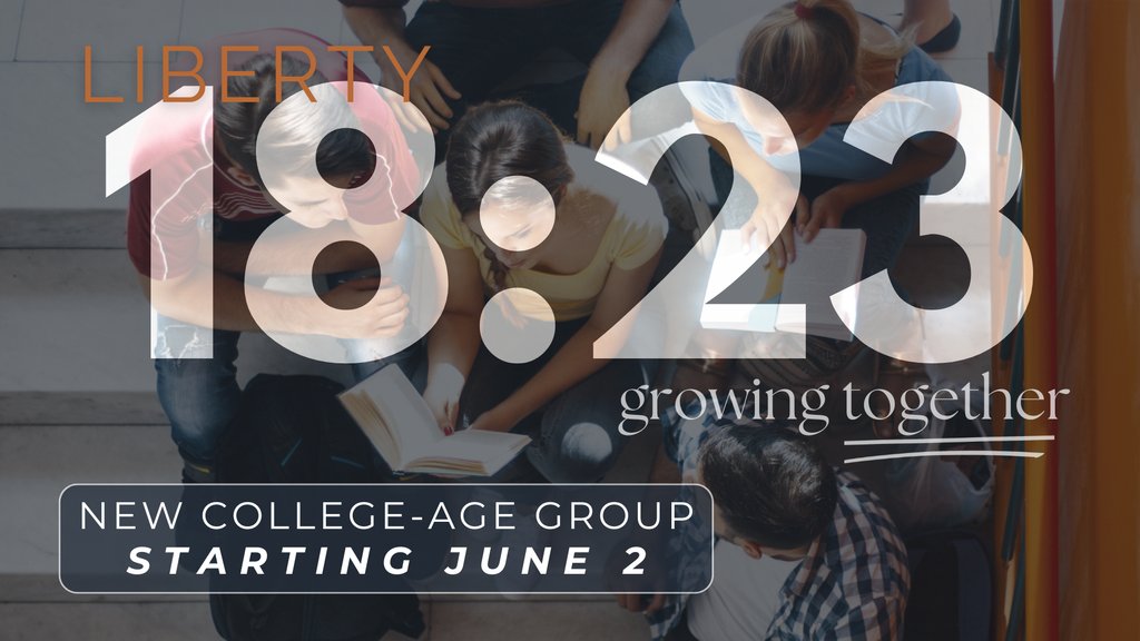 Liberty_Pres's tweet photo. Launches TONIGHT at 6:30 p.m.! 

Join us in the Barn Lower Level for ‘Liberty 18:23’, a new group just for ages 18-23—current college students plus recent high school &amp; college graduates. https://t.co/P8dkDkMtRA
