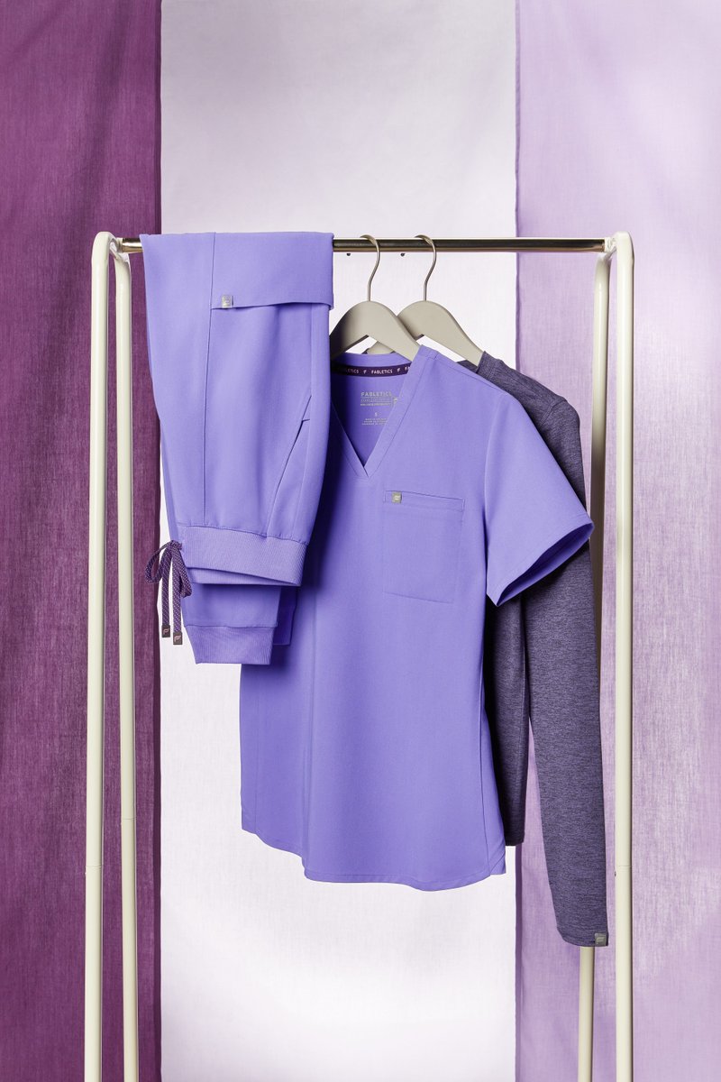 FableticsScrubs's tweet photo. Meet 'Wisteria' – our newest, limited-edition scrub set. Stay stylish and comfortable all shift long 💜 https://t.co/eiYpRuk7F5