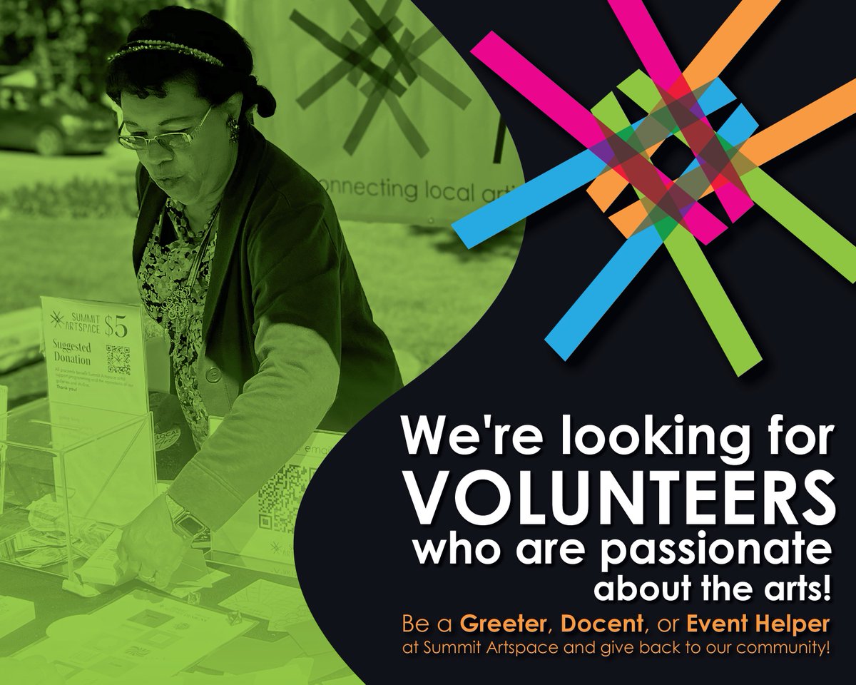 Are you passionate about the #localarts and want to give back to our community? We need enthusiastic volunteers like YOU to join our vibrant #team and support our #nonprofit’s mission of connecting local artists to the resources they need to #thrive!

👋 summitartspace.org/volunteer