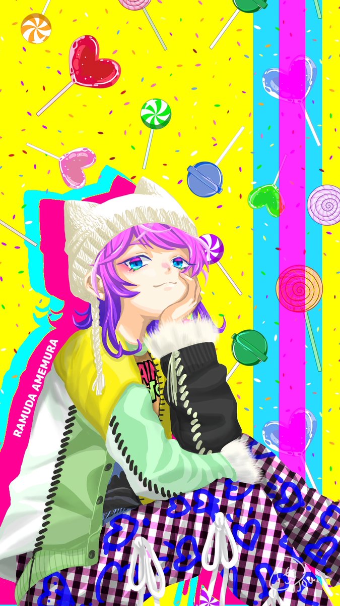 insectcage_itu's tweet photo. 飴村乱数🍭
🍭まみれバージョン……こっちのが良いかなぁ～？☺️🍭 https://t.co/ULBPw90xYk