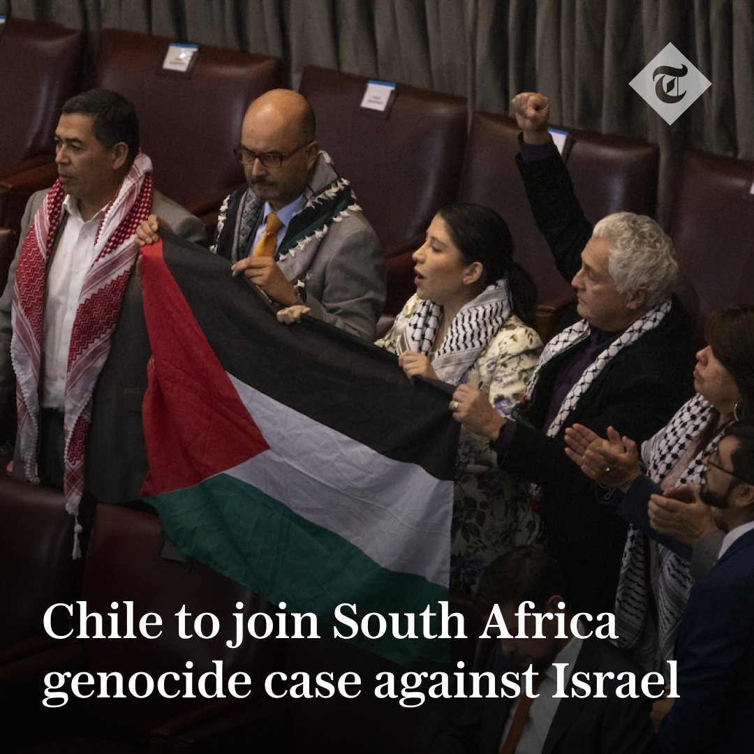 🇨🇱 Gabriel Boric, the Chilean president, has said his country was joining South Africa in its case at the International Court of Justice accusing Israel of “genocide” in the war against Hamas Find out more👇 telegraph.co.uk/world-news/202…